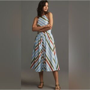 Anthropologie Multicolor Striped Midi Dress